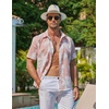 image:imageCOOFANDY Mens Hawaiian Shirts Short Sleeve Casual Button Down Tropical Beach ShirtPink  White Floral