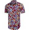 image:imageCOOFANDY Mens Hawaiian Shirts Short Sleeve Casual Button Down Tropical Beach ShirtRed  Blue Leaf