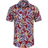image:imageCOOFANDY Mens Hawaiian Shirts Short Sleeve Casual Button Down Tropical Beach ShirtRed  Blue Leaf
