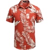 image:imageCOOFANDY Mens Hawaiian Shirts Short Sleeve Casual Button Down Tropical Beach ShirtRed  Leaf