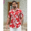 image:imageCOOFANDY Mens Hawaiian Shirts Short Sleeve Casual Button Down Tropical Beach ShirtRed  Leaf