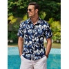 image:imageCOOFANDY Mens Hawaiian Shirts Short Sleeve Casual Button Down Tropical Beach ShirtRoyal Blue  White Leaf