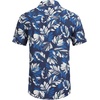 image:imageCOOFANDY Mens Hawaiian Shirts Short Sleeve Casual Button Down Tropical Beach ShirtRoyal Blue  White Leaf