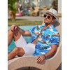 image:imageCOOFANDY Mens Hawaiian Shirts Short Sleeve Casual Button Down Tropical Beach ShirtSea Blue