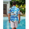 image:imageCOOFANDY Mens Hawaiian Shirts Short Sleeve Casual Button Down Tropical Beach ShirtSea Blue