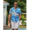 image:imageCOOFANDY Mens Hawaiian Shirts Short Sleeve Casual Button Down Tropical Beach ShirtSea Blue