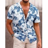 image:imageCOOFANDY Mens Hawaiian Shirts Short Sleeve Casual Button Down Tropical Beach ShirtWhite  Blue Floral