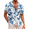 image:imageCOOFANDY Mens Hawaiian Shirts Short Sleeve Casual Button Down Tropical Beach ShirtWhite  Blue Floral