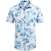 image:imageCOOFANDY Mens Hawaiian Shirts Short Sleeve Casual Button Down Tropical Beach ShirtWhite  Light Blue Floral