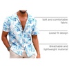 image:imageCOOFANDY Mens Hawaiian Shirts Short Sleeve Casual Button Down Tropical Beach ShirtWhite  Light Blue Floral