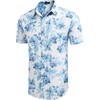 image:imageCOOFANDY Mens Hawaiian Shirts Short Sleeve Casual Button Down Tropical Beach ShirtWhite  Light Blue Floral