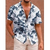 image:imageCOOFANDY Mens Hawaiian Shirts Short Sleeve Casual Button Down Tropical Beach ShirtWhite  Navy Blue Floral