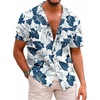 image:imageCOOFANDY Mens Hawaiian Shirts Short Sleeve Casual Button Down Tropical Beach ShirtWhite  Navy Blue Floral