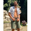 image:imageCOOFANDY Mens Hawaiian Shirts Short Sleeve Casual Button Down Tropical Beach ShirtWhite  Purple Leaf