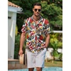 image:imageCOOFANDY Mens Hawaiian Shirts Short Sleeve Casual Button Down Tropical Beach ShirtWhite  Red Floral
