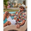 image:imageCOOFANDY Mens Hawaiian Shirts Short Sleeve Casual Button Down Tropical Beach ShirtWhite  Red Floral
