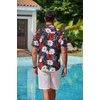 image:imageCOOFANDY Mens Hawaiian Shirts Short Sleeve Casual Button Down Tropical Beach ShirtWine Red  Black