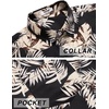 image:imageCOOFANDY Mens Hawaiian Shirts Short Sleeve Tropical Button Down Shirts Floral Summer Beach ShirtBlack  Khaki Leaves