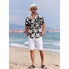image:imageCOOFANDY Mens Hawaiian Shirts Short Sleeve Tropical Button Down Shirts Floral Summer Beach ShirtBlack  White Flower