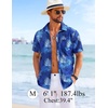 image:imageCOOFANDY Mens Hawaiian Shirts Short Sleeve Tropical Button Down Shirts Floral Summer Beach ShirtBlue  Palm Leaf