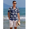 image:imageCOOFANDY Mens Hawaiian Shirts Short Sleeve Tropical Button Down Shirts Floral Summer Beach ShirtDark Blue  Palm Tree