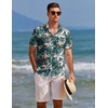 image:imageCOOFANDY Mens Hawaiian Shirts Short Sleeve Tropical Button Down Shirts Floral Summer Beach ShirtGreen  Khaki Flower