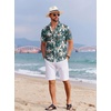image:imageCOOFANDY Mens Hawaiian Shirts Short Sleeve Tropical Button Down Shirts Floral Summer Beach ShirtGreen  Khaki Flower