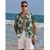 image:imageCOOFANDY Mens Hawaiian Shirts Short Sleeve Tropical Button Down Shirts Floral Summer Beach ShirtGreen  Palm Tree