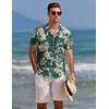 image:imageCOOFANDY Mens Hawaiian Shirts Short Sleeve Tropical Button Down Shirts Floral Summer Beach ShirtGreen  Palm Tree
