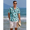 image:imageCOOFANDY Mens Hawaiian Shirts Short Sleeve Tropical Button Down Shirts Floral Summer Beach ShirtLake Green  Palm Tree