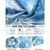 image:imageCOOFANDY Mens Hawaiian Shirts Short Sleeve Tropical Button Down Shirts Floral Summer Beach ShirtLight Blue  Plam Leaf