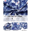 image:imageCOOFANDY Mens Hawaiian Shirts Short Sleeve Tropical Button Down Shirts Floral Summer Beach ShirtNavy Blue  White Leaf