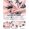 image:imageCOOFANDY Mens Hawaiian Shirts Short Sleeve Tropical Button Down Shirts Floral Summer Beach ShirtPink  Palm Tree