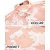 image:imageCOOFANDY Mens Hawaiian Shirts Short Sleeve Tropical Button Down Shirts Floral Summer Beach ShirtPink  White Flower