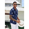 image:imageCOOFANDY Mens Hawaiian Shirts Short Sleeve Tropical Button Down Shirts Floral Summer Beach ShirtRoyal Blue  Palm Tree