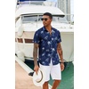 image:imageCOOFANDY Mens Hawaiian Shirts Short Sleeve Tropical Button Down Shirts Floral Summer Beach ShirtRoyal Blue  Palm Tree