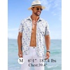 image:imageCOOFANDY Mens Hawaiian Shirts Short Sleeve Tropical Button Down Shirts Floral Summer Beach ShirtWhite  Blue Floral
