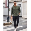 image:imageCOOFANDY Mens Henley Shirts Long Sleeve TShirt Lightweight Fashion Casual Pullover Tee ShirtArmy Green