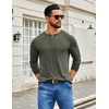 image:imageCOOFANDY Mens Henley Shirts Long Sleeve TShirt Lightweight Fashion Casual Pullover Tee ShirtArmy Green