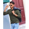 image:imageCOOFANDY Mens Henley Shirts Long Sleeve TShirt Lightweight Fashion Casual Pullover Tee ShirtArmy Green