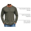 image:imageCOOFANDY Mens Henley Shirts Long Sleeve TShirt Lightweight Fashion Casual Pullover Tee ShirtArmy Green