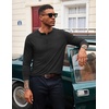 image:imageCOOFANDY Mens Henley Shirts Long Sleeve TShirt Lightweight Fashion Casual Pullover Tee ShirtBlack