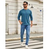 image:imageCOOFANDY Mens Henley Shirts Long Sleeve TShirt Lightweight Fashion Casual Pullover Tee ShirtBlue