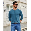 image:imageCOOFANDY Mens Henley Shirts Long Sleeve TShirt Lightweight Fashion Casual Pullover Tee ShirtBlue