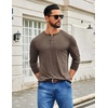 image:imageCOOFANDY Mens Henley Shirts Long Sleeve TShirt Lightweight Fashion Casual Pullover Tee ShirtBrown