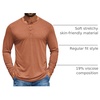 image:imageCOOFANDY Mens Henley Shirts Long Sleeve TShirt Lightweight Fashion Casual Pullover Tee ShirtCaramel