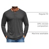 image:imageCOOFANDY Mens Henley Shirts Long Sleeve TShirt Lightweight Fashion Casual Pullover Tee ShirtDark Grey