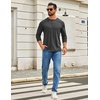 image:imageCOOFANDY Mens Henley Shirts Long Sleeve TShirt Lightweight Fashion Casual Pullover Tee ShirtDark Grey