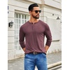 image:imageCOOFANDY Mens Henley Shirts Long Sleeve TShirt Lightweight Fashion Casual Pullover Tee ShirtDark Red