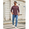 image:imageCOOFANDY Mens Henley Shirts Long Sleeve TShirt Lightweight Fashion Casual Pullover Tee ShirtDark Red